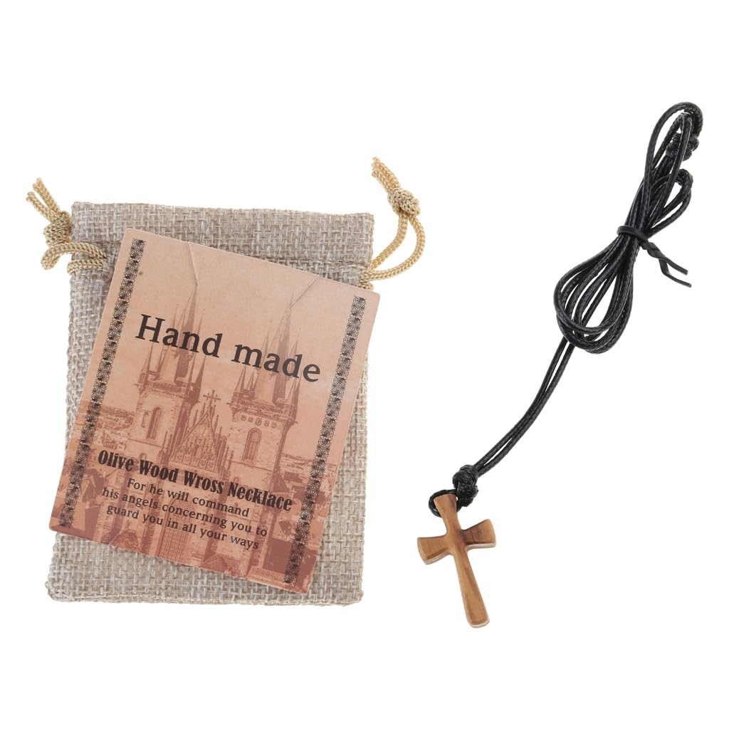 Kalttoy Women's Black Wooden Prayer Crucifix Necklace Christian Ornament Religious Neckchain Jewelry