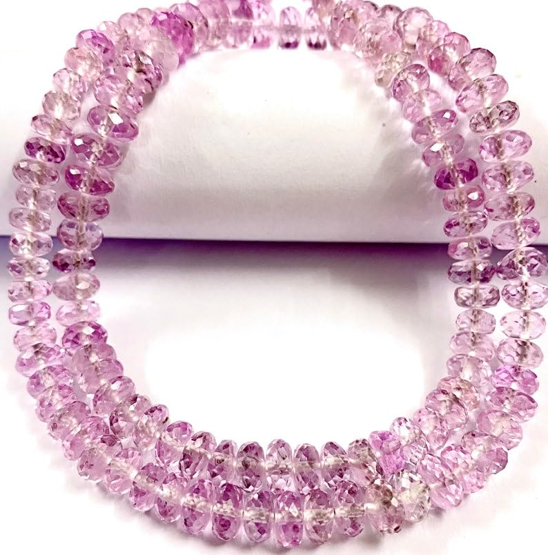 Perles en saphir rose naturel facetté de 6-7mm pour fabriquer un cadeau de bijoux unique