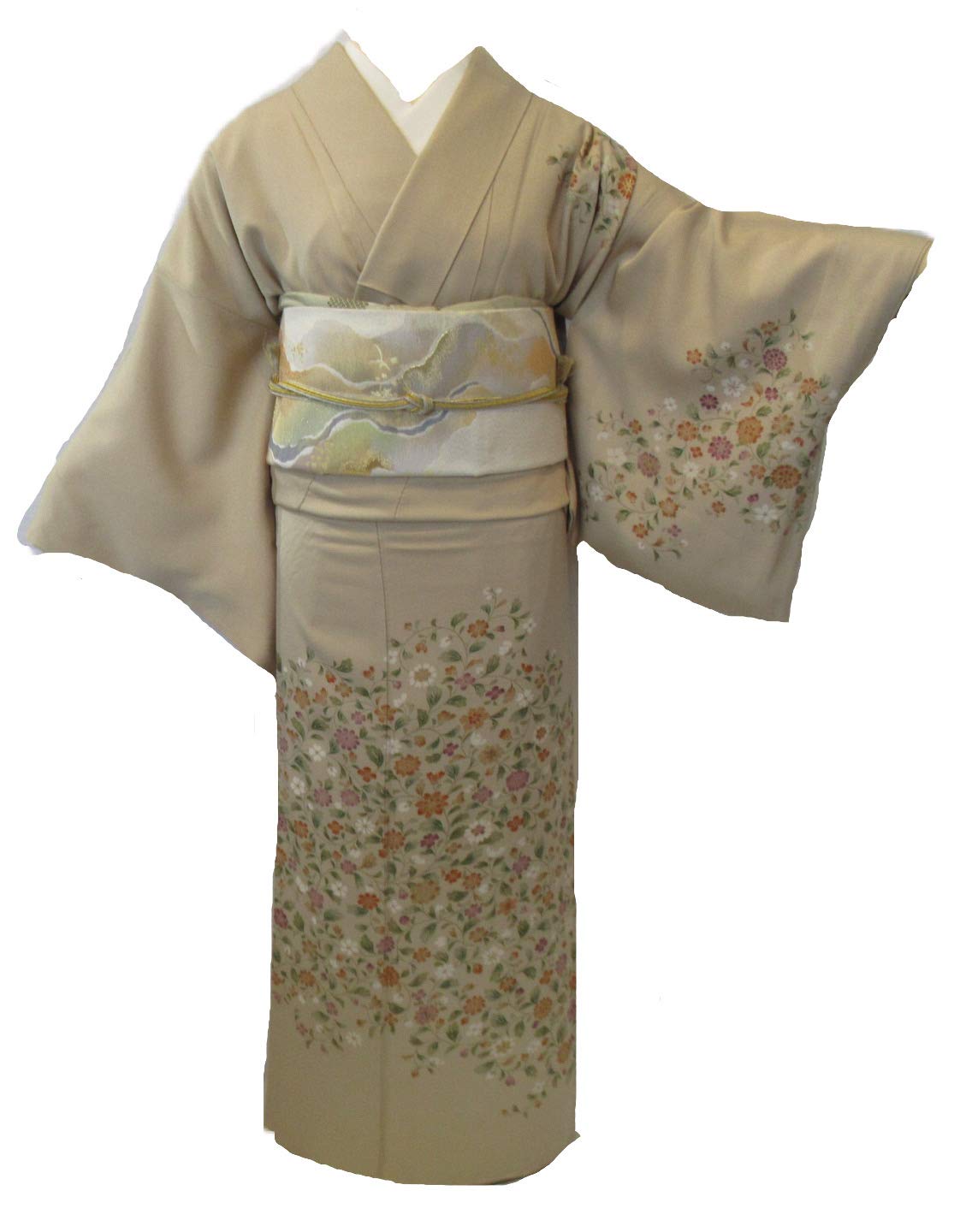 Amazon | [La遇] 訪問着 袷 正絹 サンドベージュ アラベスク文様  