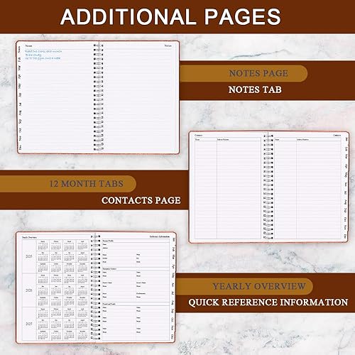 Miniatura 4 de Agenda 2026 - Agenda semanal y mensual desde enero de 2026 a diciembre de 2026, 8.5 x 11 pulgadas, pestañas de 12 meses, bolsillo interior, cubierta