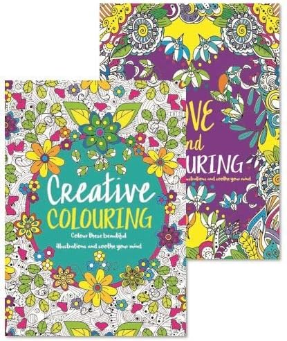 2 Quality Adult Colouring Books Colour Therapy Anti-Stress Books ...
