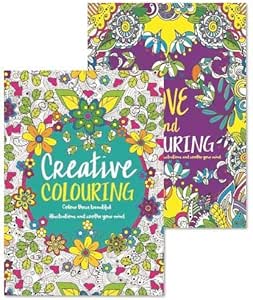 2 Quality Adult Colouring Books Colour Therapy Anti-Stress Books ...