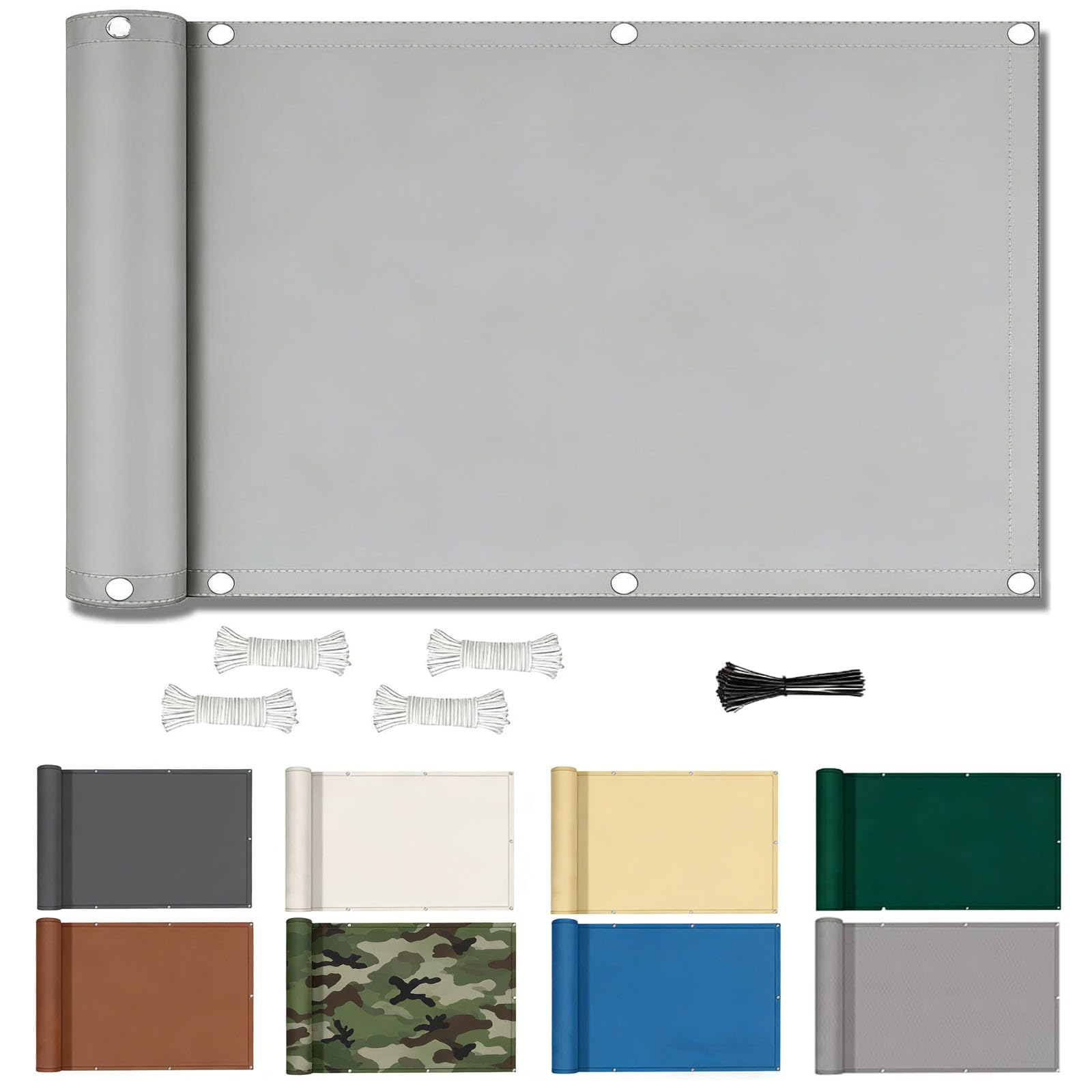 Bâche dombrages rectangulaire 7x9M imperméable gris clair pare-soleil extérieur