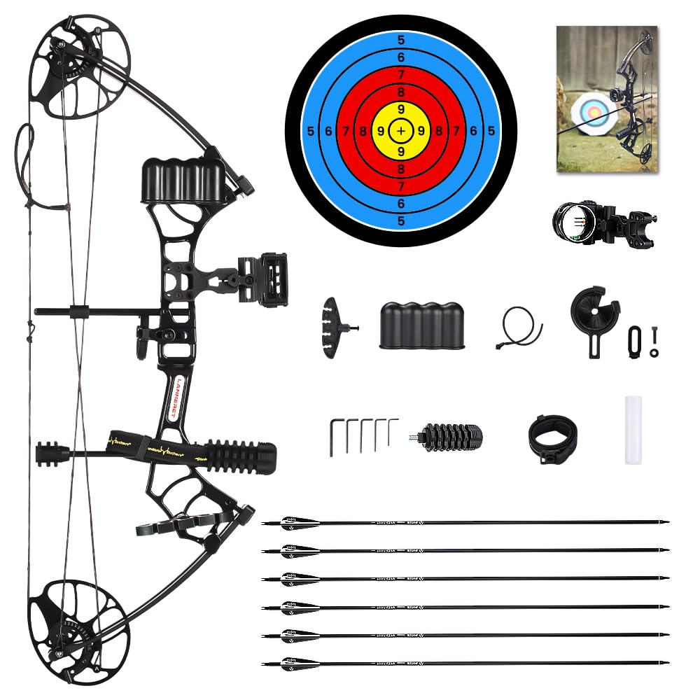 Archery Ready to Hunt Lightweight Compound Bow Package for Adults and Youth,0-50 Lbs Draw Weight,290fps,Limbs Made in USA,with Archery Hunting Equipment 2025 New