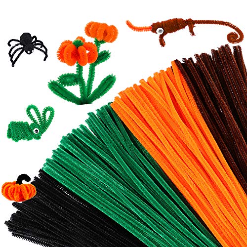Image of Caydo 320 Pieces Halloween Pipe Cleaners 6mm x 12inch, 4 Colors