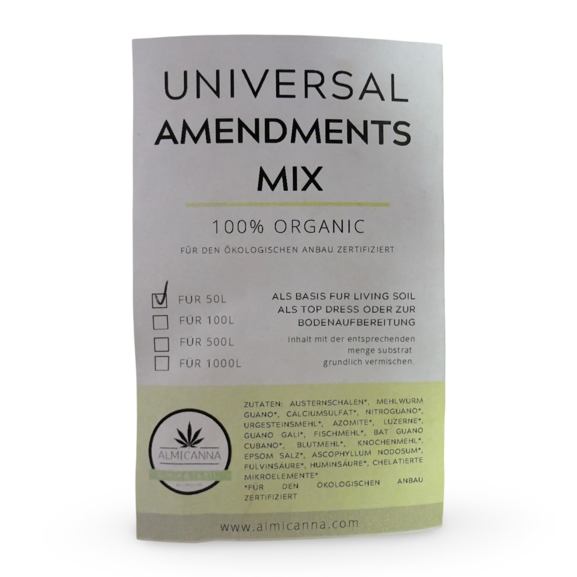 Mélange d'amendments universel pour substrat de 50 l - Comme base pour Living Soil ou pour le traitement des sols