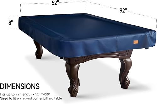 Miniatura 47 de Cubierta de mesa de billar de cuero sintético resistente, cubierta impermeable y resistente a desgarros para mesa de billar de 7/8/9 pies, 9 pies