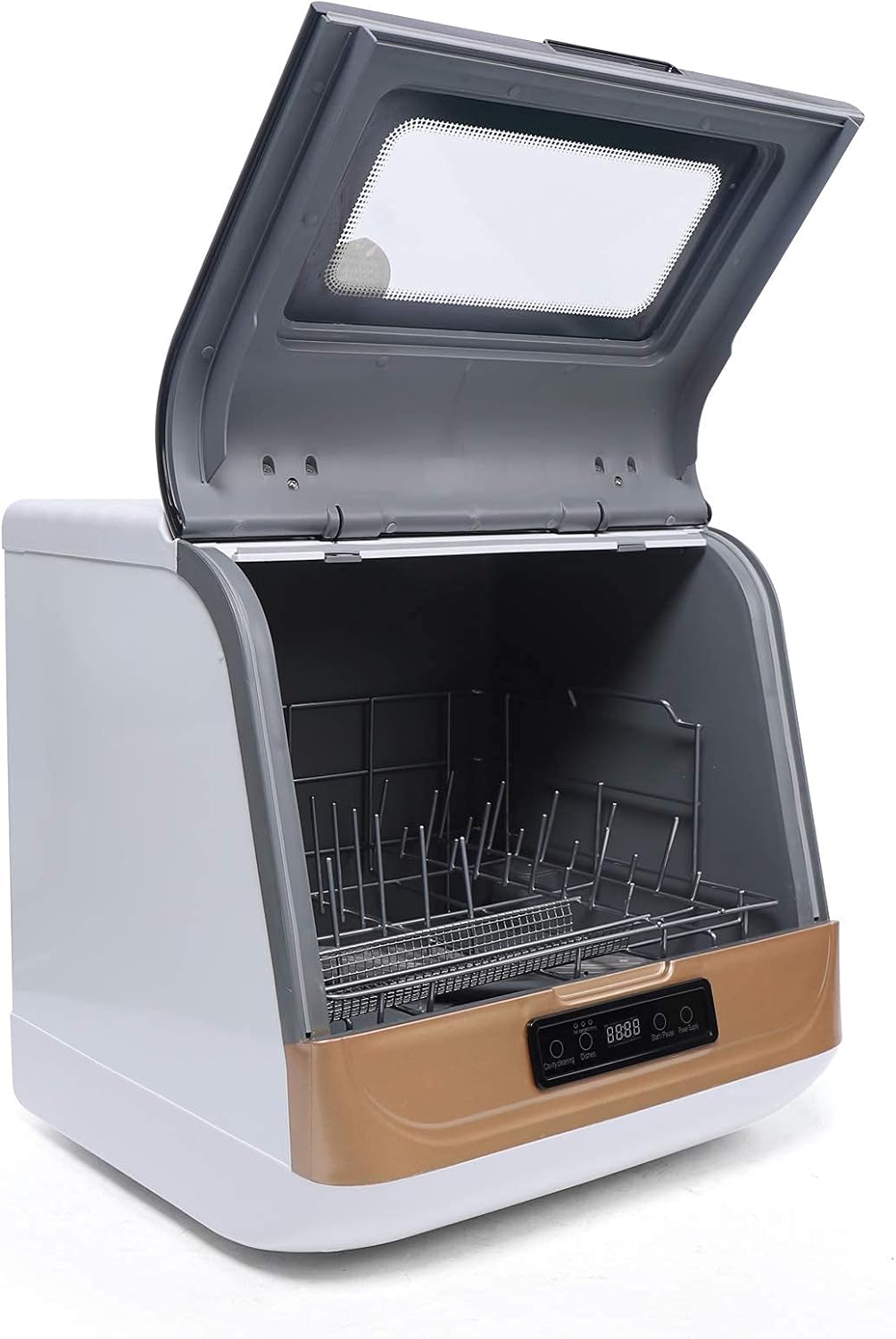 Portable Countertop Small Dishwasher Machine, 5-Liter Compact Spray Type Built-In Dishwasher with 4 Washing Programs, 75℃ Automatic Fast Wash 360° Deep Cleaning Dishwasher for Apartments& RVs