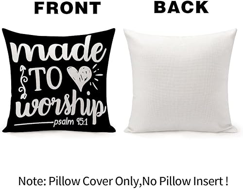 Miniatura 5 de Cojines Decorativos para Sala Bible Verses Pray More Worry Less Pillow Cases Encouraging Bible Verses Modern Sofa Throw Pillow Cover Zippered Couch