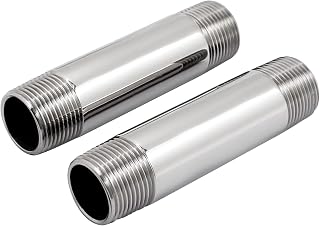 SHENGHUISS 2 Pcs 3/4" NPT x 3/4" NPT Male Threaded 316 Stainless Steel Marine Grade Nipple Pipe Coupling Fitting 4 inches Length Tube Sleeve Extension Connector