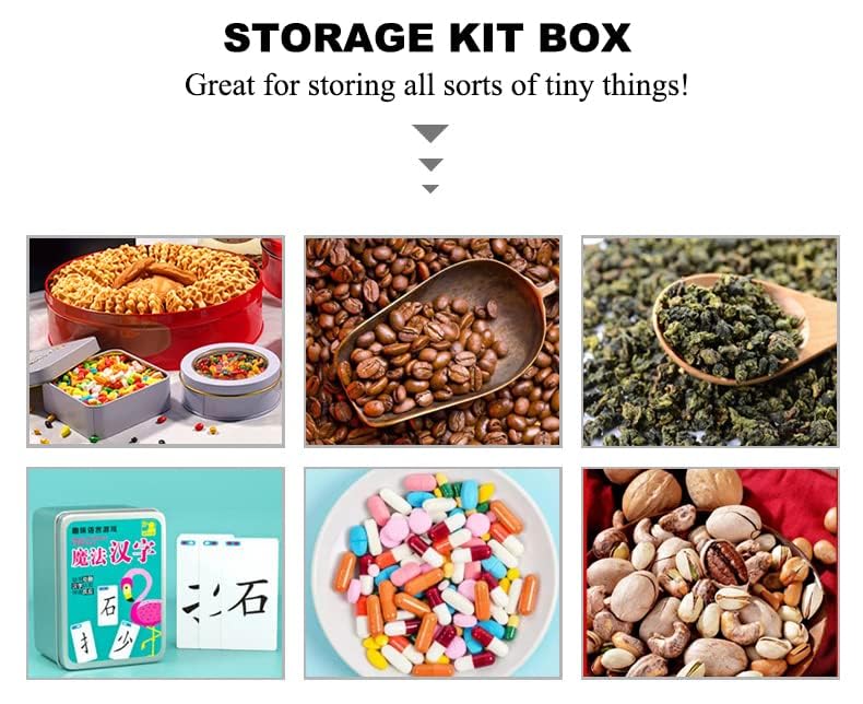 Image of AKOAK 4 Pcs 3.7 x 2.4 x 0.8 Inches Rectangular Empty Hinged Tins Box Containers for First Aid Kit,Survival Kits,Storage,Herbs,Pills,Crafts and More (White)