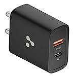 Ambrane 20W USB Dual Port BoostedSpeed Charger with Power Delivery & Quick Charge, Made in India, Multi-Layer Protection, iPhone & Android Compatibility (Raap H11, Black)