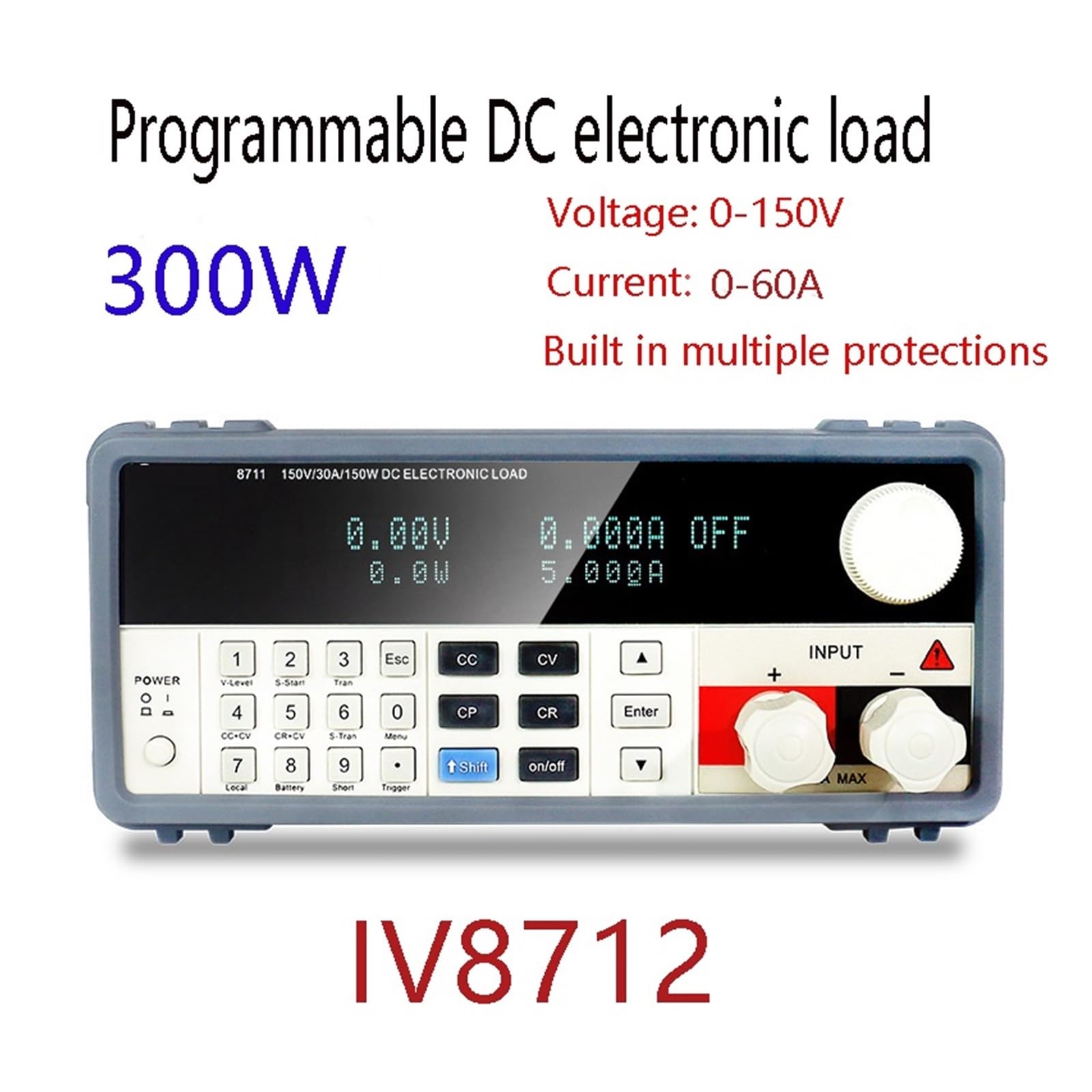 Tester Baterii, 8711 programowalne obciążenie elektroniczne DC 150W 30A o wysokiej precyzji 0,1mA Tester pojemności akumulatora przyrząd do rozładowania(IV8712)