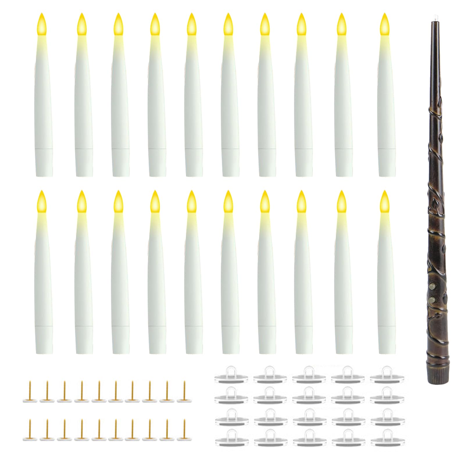 20 velas electrónicas LED con mando a distancia, decoración de Halloween, vela flotante parpadeante, decoración del hogar, decoración de dormitorio, fiesta de cumpleaños de Navidad, luces