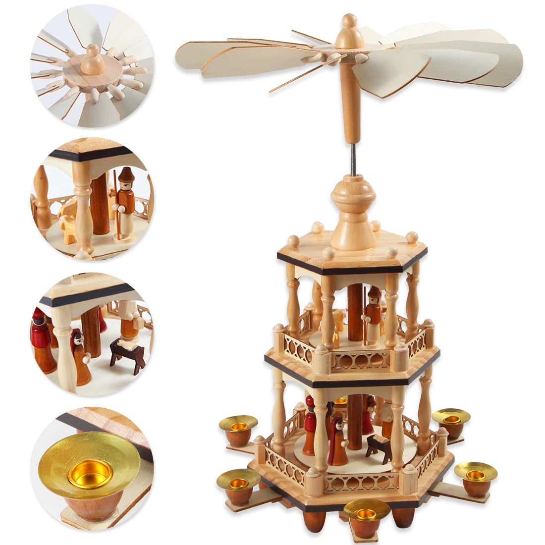 クリスマスピラミッド 空飛ぶサンタ カラー – ドイツ・ザイフェンの木