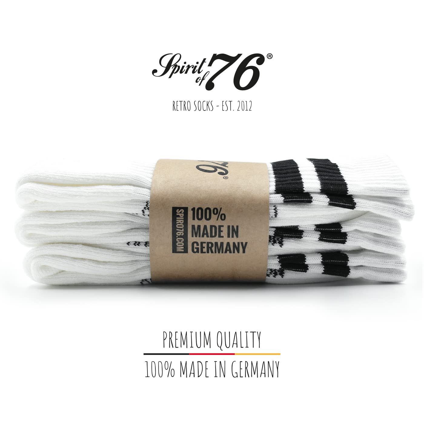 Spirit of 76 Lot de 3 paires de chaussettes de tennis 100 % fabriquées en Allemagne