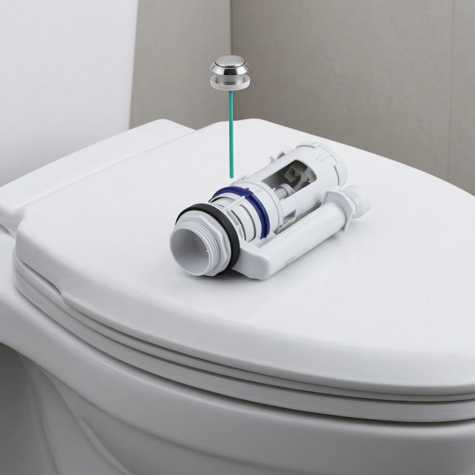 Mécanisme de Chasse d'Eau pour Valve de Chasse Ensemble Réservoir Corps Cylindrique Typ220 Joints d'Étanchéité et Sortie Filetée et Silicone Adapté