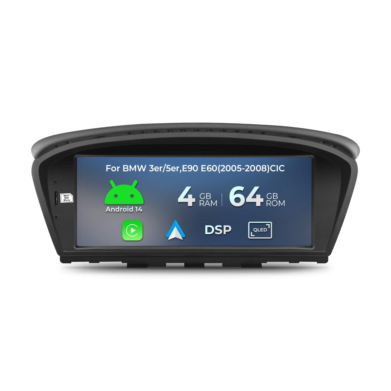 Autoradio Android 14 BMW E60 E90 écran tactile IPS Qualcomm 8.8 pouces - 8