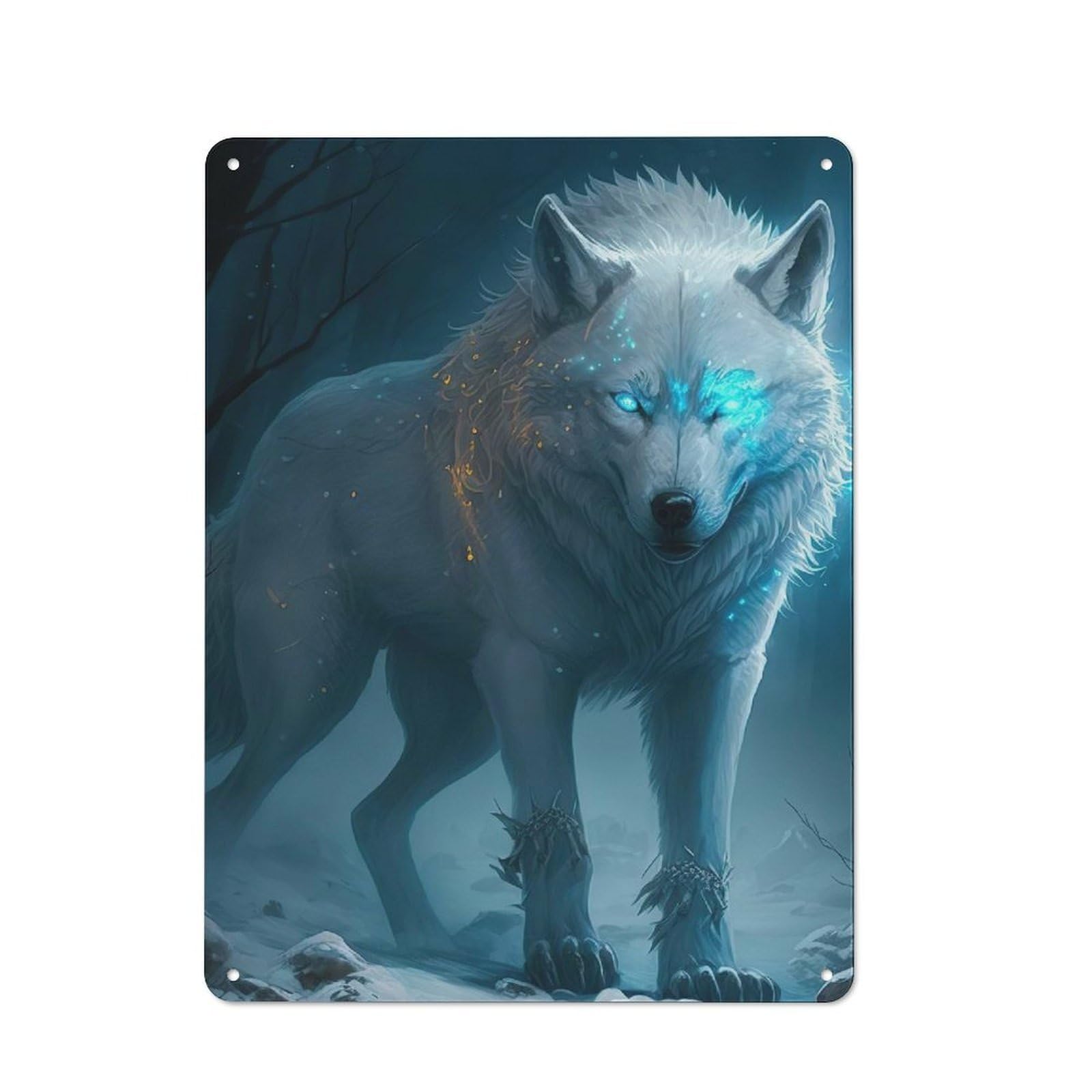 Fenrir The Norse Wolf Retro Metal Wall Decor 40x30cm, Decorative Tin Sign for Kitchen, Hallway, Bar Or Small Cafe