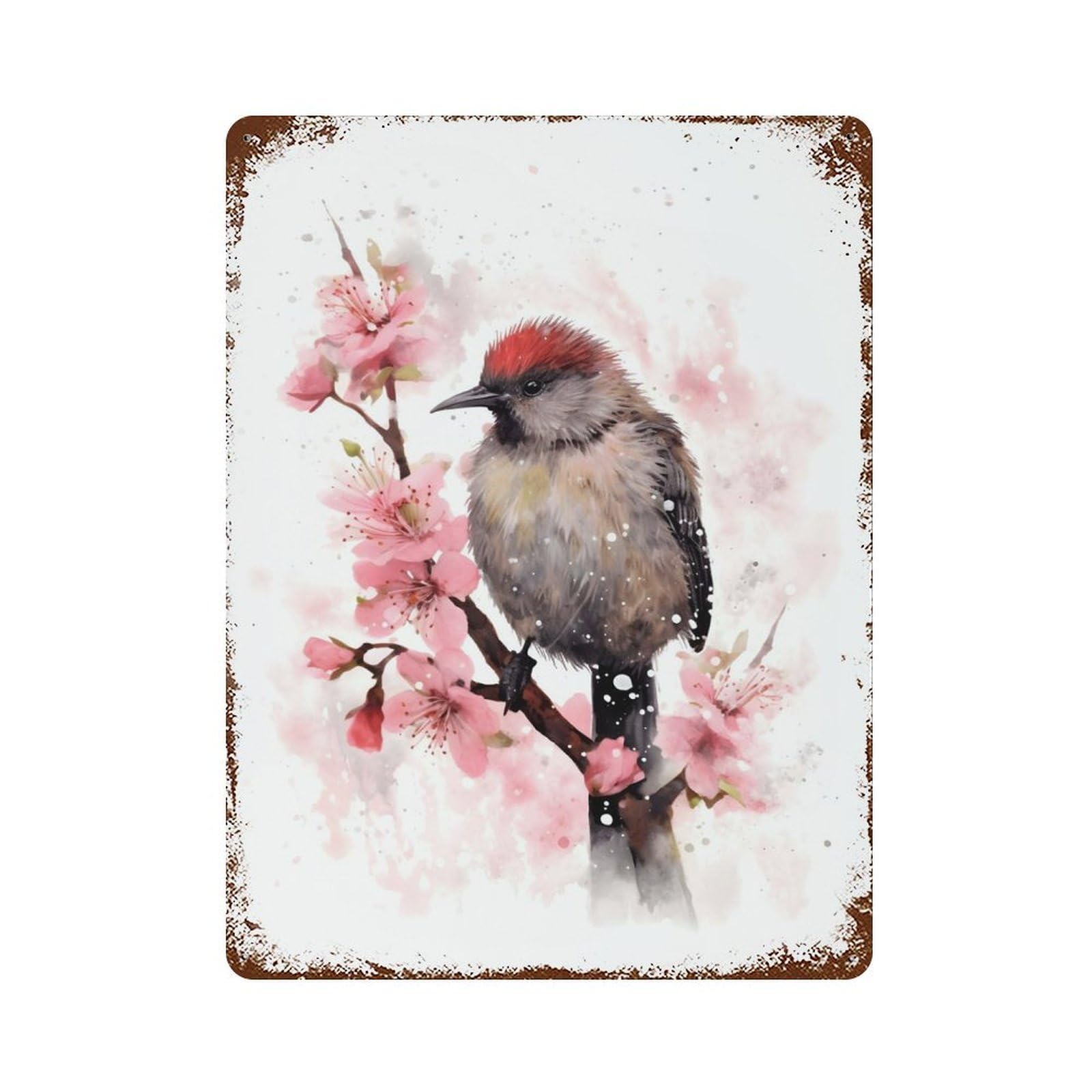 Vintage Rust Metal Sign Kiwi Bird Watercolor 15.7"x11.8", Shabby Chic Decor for Cafe, Home Bar And Lounge Decor