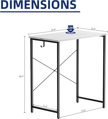 Miniatura 9 de Pamray Escritorio pequeño de nogal para computadora de 32 pulgadas para espacios pequeños con bolsa de almacenamiento, escritorio de trabajo de