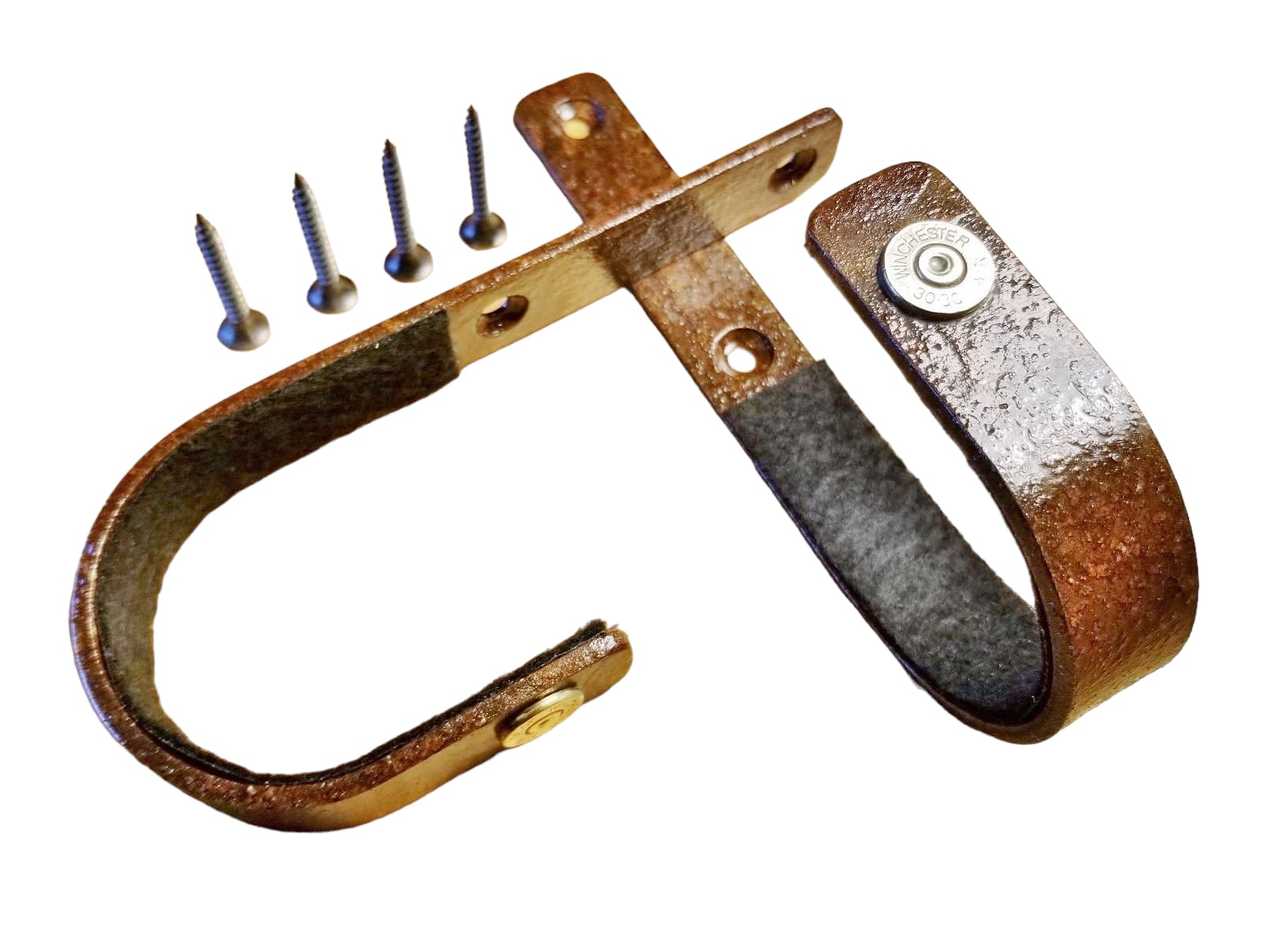 Gun Racks Wall Mount Rifle Hook Hanger Steel Metal Display Hooks Firearm Storage Shotgun Lever Action Musket Muzzleloader Horizontal Made in USA - Rustic Finish 30-30 Winchester - Verdict Brackets