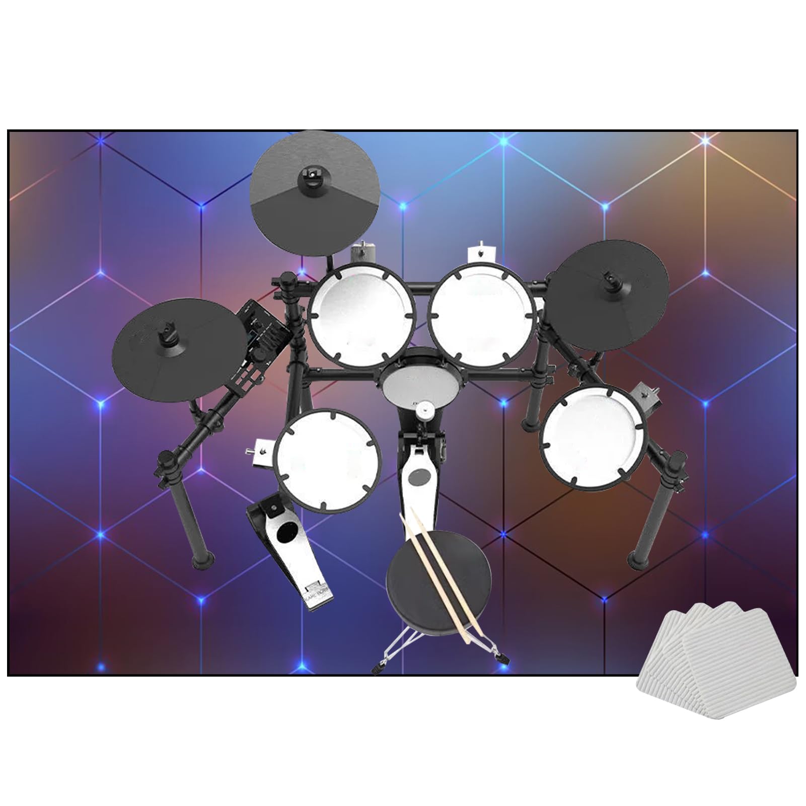 Tappeto professionale antiscivolo insonorizzato per kit jazz elettronici, 210 x 180 cm, ideale per musicisti e studi