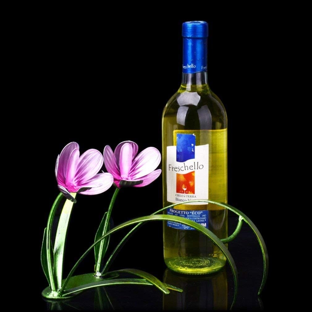 Creative Metal Wine Rack Free Standing Wine Bottle Holder for Home Decor Great Gift (Size:23 * 10.5 * 16cm)