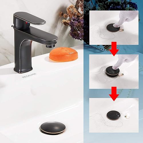 Miniatura 3 de RWF082C - Drenaje desplegable para fregadero de baño, con tapón de cesta desmontable, colador de drenaje antiexplosión y antiobstrucción, conjunto