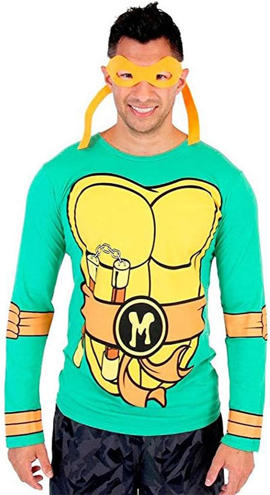 Teenage Mutant Ninja Turtles Long Sleeve Costume T-Shirt & Eye Mask