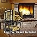 INNO STAGE Firewood Rack Fireplce Firepit Tools Set Double Layer Iron Wood Log Holder for Fire Place Outdoor Indoor Accessories-Brush, Shovel, Tong, Hook