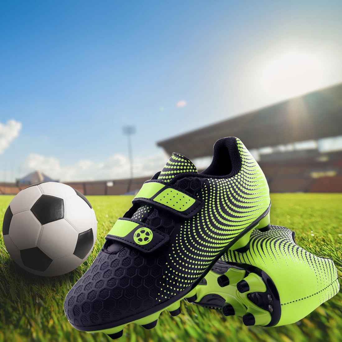Scarpe da Calcio Ragazzi Scarpe da Allenamento Bambini Ragazze Basse da Calcio Antiscivolo per Esterni Calzature da Calcio Unisex 28-37 EU