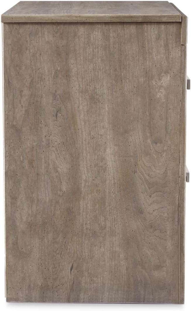 Signature Design by Ashley Culverbach Modern 2 Drawer Nightstand with 2 USB Charging Stations, 24.37" Tall, Weathered Gray