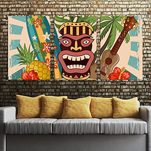 Tableau triptyque Hawaii moderne impression sur toile