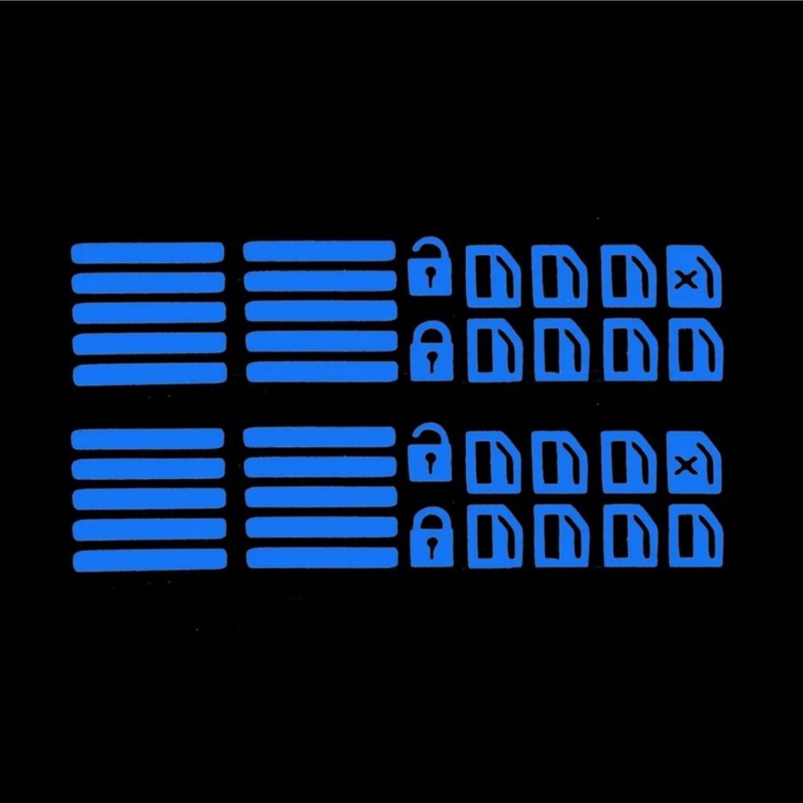 Interior Button Decals Car Window Button Luminous Sticker Universal Style Glowing Lifter Switch Night Fluorescent Decals Interior Stickers(Blue)