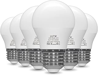 LUTW E27 LED Light Bulb, Small Edison Screw in Light Bulbs 5W (40W Equivalent) Warm White 3000k,G45 Golf Ball Energy Savin...