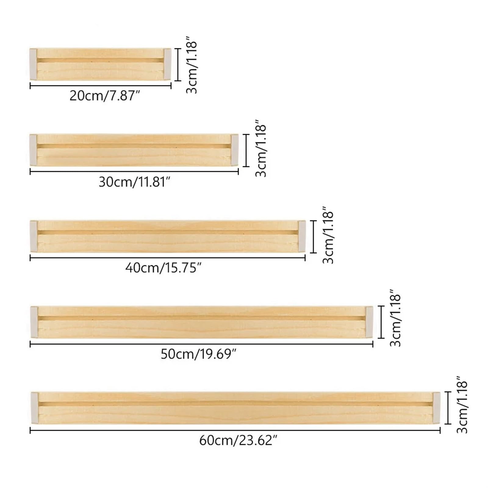 Barras tensoras para lienzos, Kit de Bricolaje con Barras de Camilla de Lona de Madera, Varios tamaños(50.8x81.2cm)