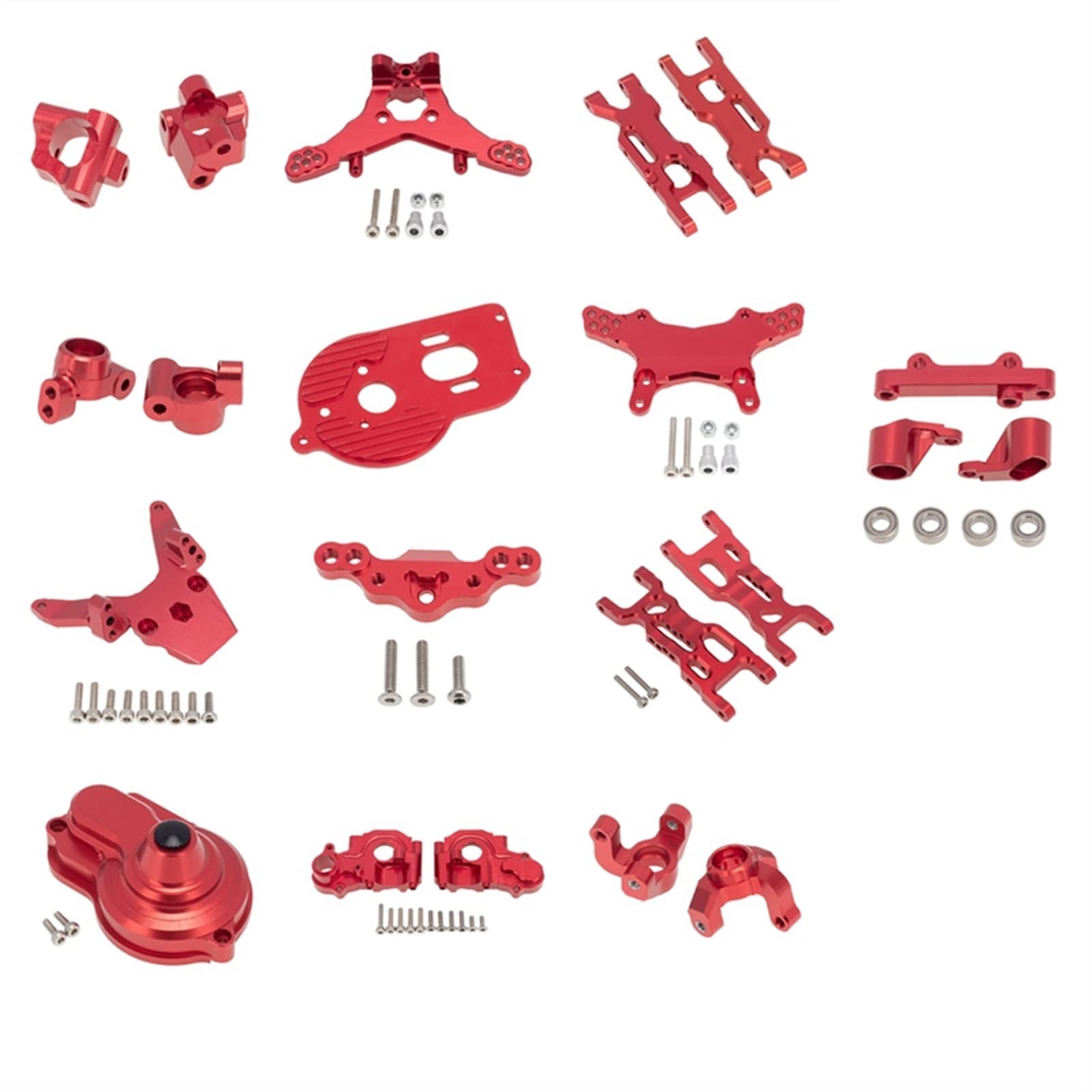 Zestaw metalowych części do modernizacji Zwrotnica Zestaw wahaczy zawieszenia, dla Losi, dla 1/18 Mini-T 2.0 2WD RC Truck Upgrade Parts Łącznik ramienia zawieszenia(Rot)