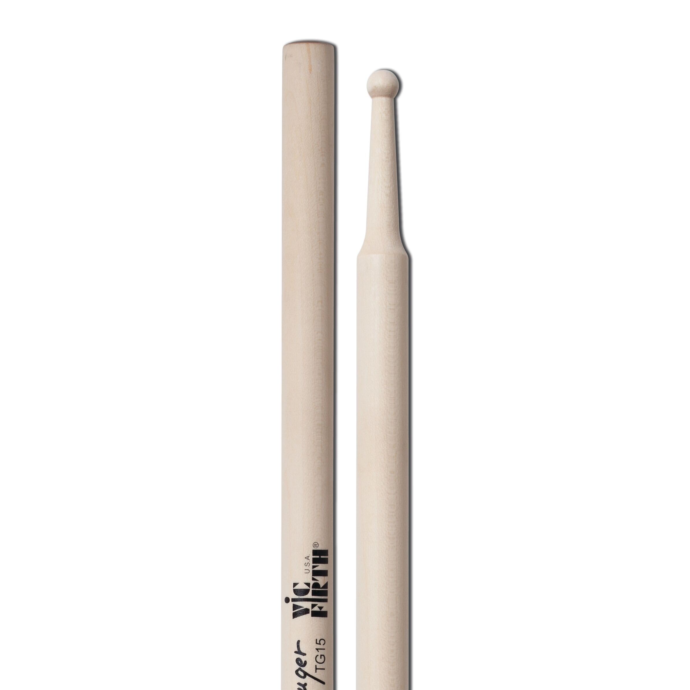 Vic Firth - Bacchette Per Batteria Rullante Symphonic Collection Serie Signature - Tom Gauger - Acero - Punta Tonda In Legno-image