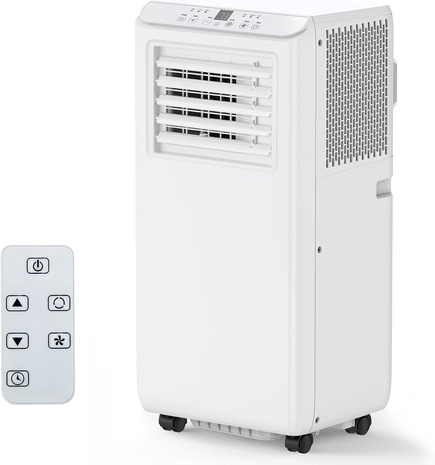 Portable Air Conditioners, 8000 BTU Portable AC for Rooms Up to 350 Sq.Ft. 3-In-1 Unit with Cooling, Dehumidifier, 3-Speed Fan, 24-Hour Timer, Remote, and Quiet Operation, Ideal for Bedrooms, White FD-8K White-1
