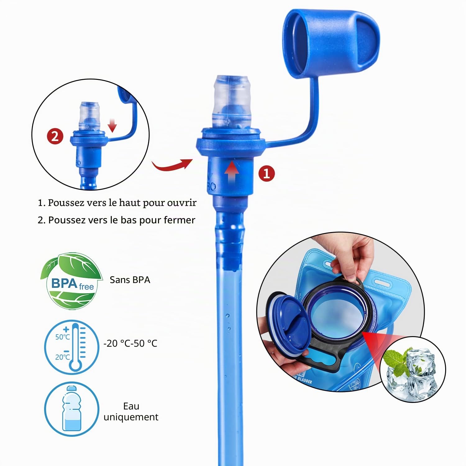 Sac à Dos d'hydratation avec Poche d'hydratation, 2 l, Sac à Dos de Course, Sac à Dos de vélo, Sac à Dos de randonnée, Petit pour Course à Pied, vélo, Homme et Femme