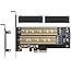 Dual M.2 PCIE Adapter for SATA or PCIE NVMe SSD with Advanced Heat Sink Solution,M.2 SSD NVME (m Key) and SATA (b Key) 22110 