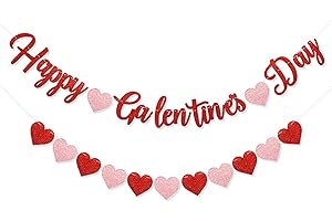 Red Glittery Heart Galentine's Day Party Favors