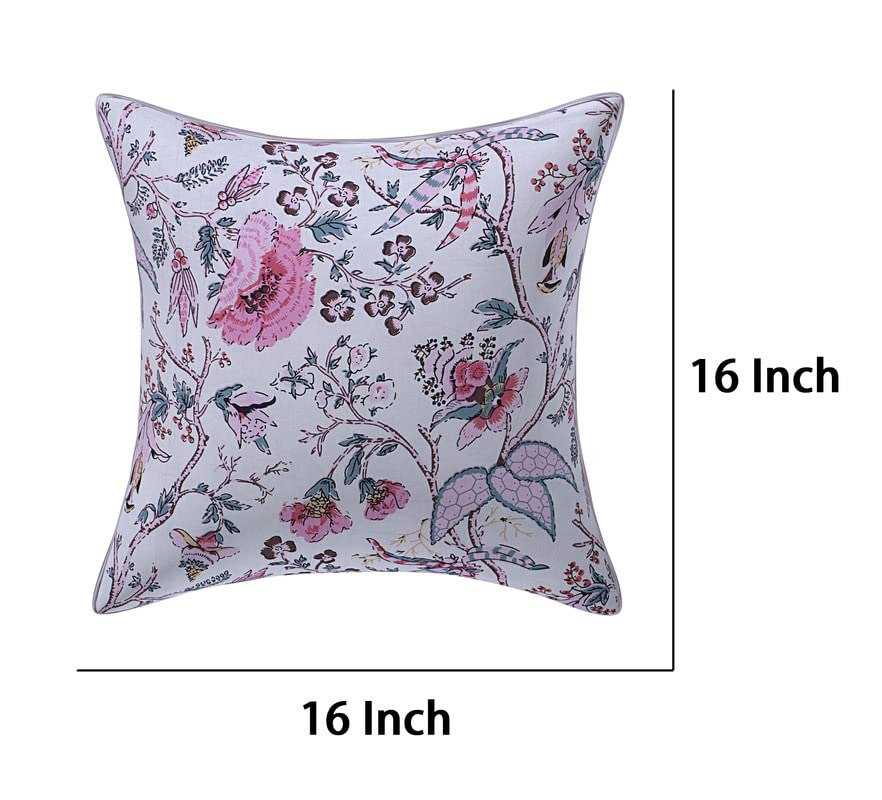 Image of Texstylers Pure Cotton Reversible Jaipuri Print 16x16 Inch Cushion Covers,04