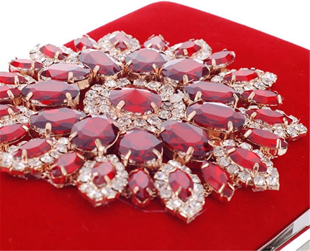 Ladies clutch bag with diamonds delicate evening party clutch velvet bridal bag small square bag