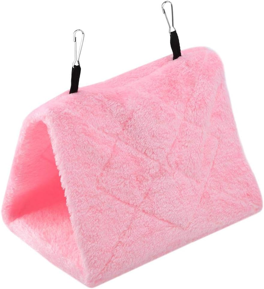 Hffheer Plush Bird Hammock Warm Bird Nest Hanging Pet Bird Cage Cave Swing Parrot