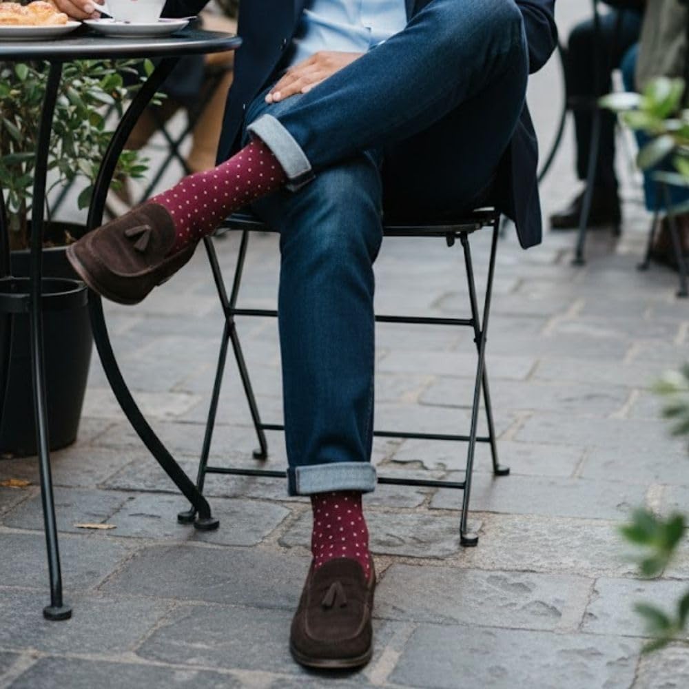 Love Sock Company Premium Organic Cotton Dress Socks for Men – 5 Pack Luxury Bundle with Seamless Toe & Stay-Up Cuff – 7-12