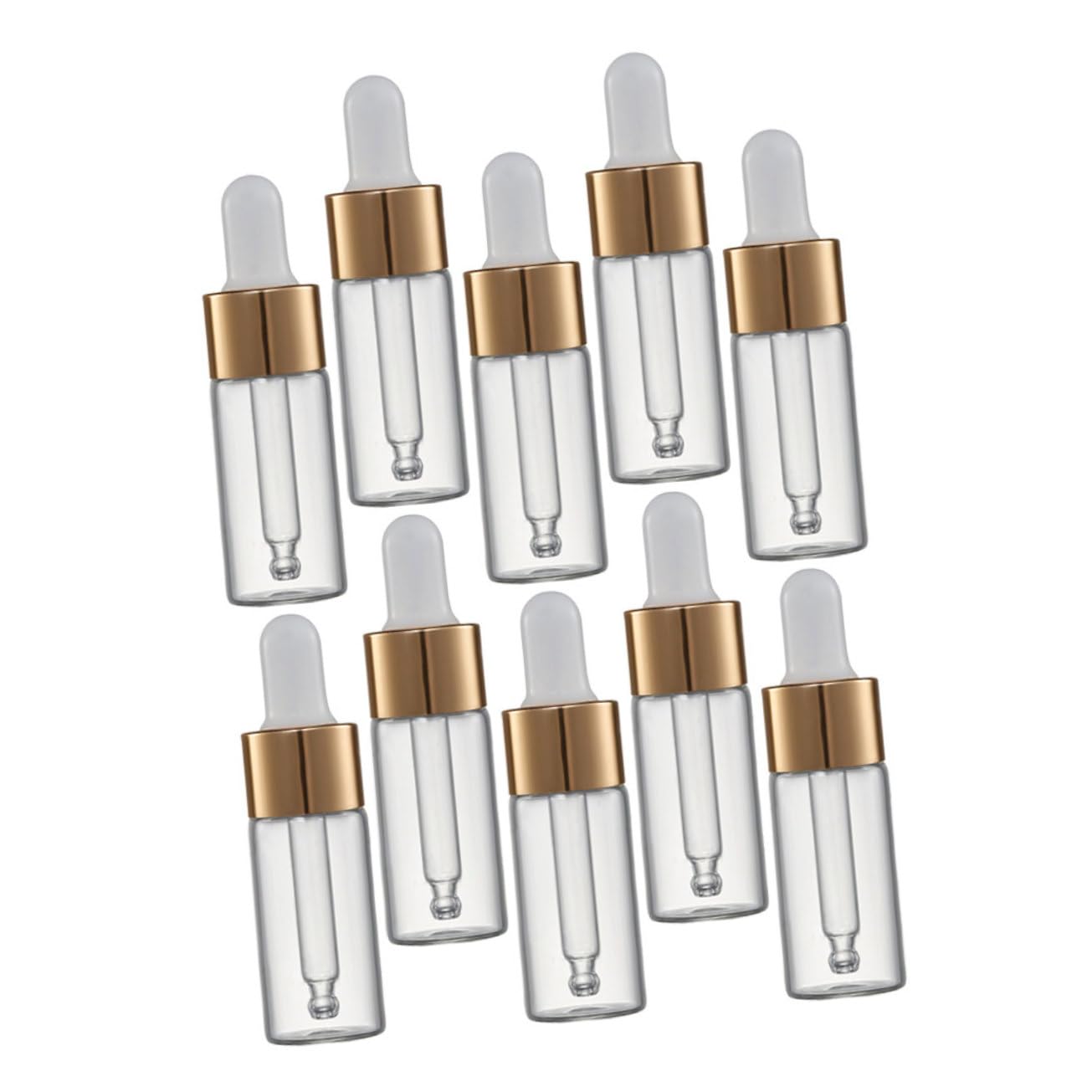 minkissy Juego De 5 Frascos Cuentagotas Exquisitos Multiusos De Vidrio Para 10 Unidades X 5