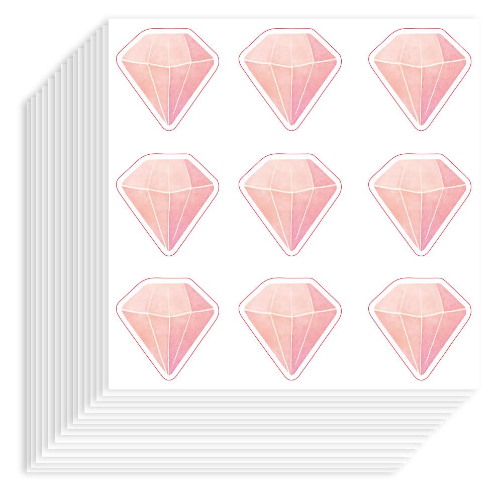 Hobbspring 180pcs Pink Rose Stickers 9x9cm Self-Adhesive Paper Decorative Stickers Waterproof Flower Decals for Scrapbook Calendar Journals Crafting Party Gift Bag Decor