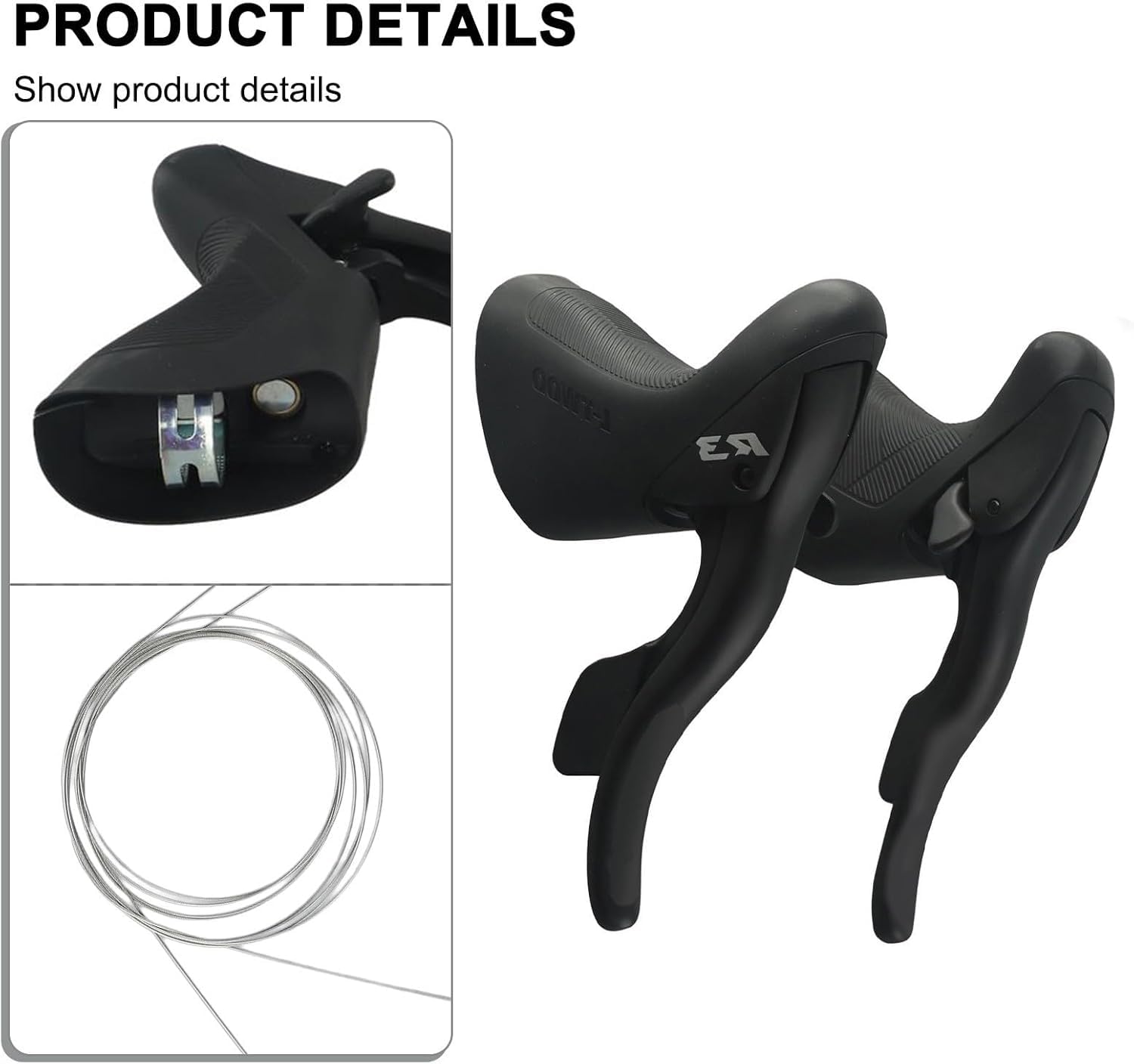 L-TWOO Levier de changement de vitesse pour vélo de route, R2/R3/R5/R7 2 x 7/8/9 vitesses compatible avec dérailleur (R5)